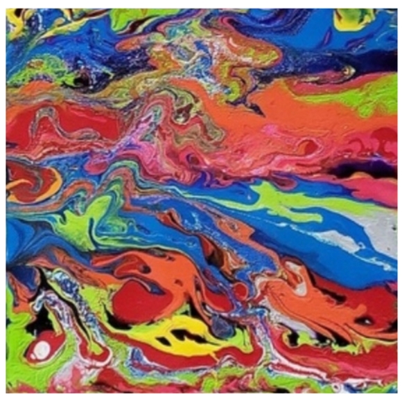 Hand Crafted Abstract Design Textured 12x12 Inches Canvas Picture - Picture 2 of 4